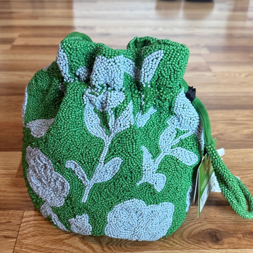 Kate Spade Green Floral Beaded Women's Bag NWT